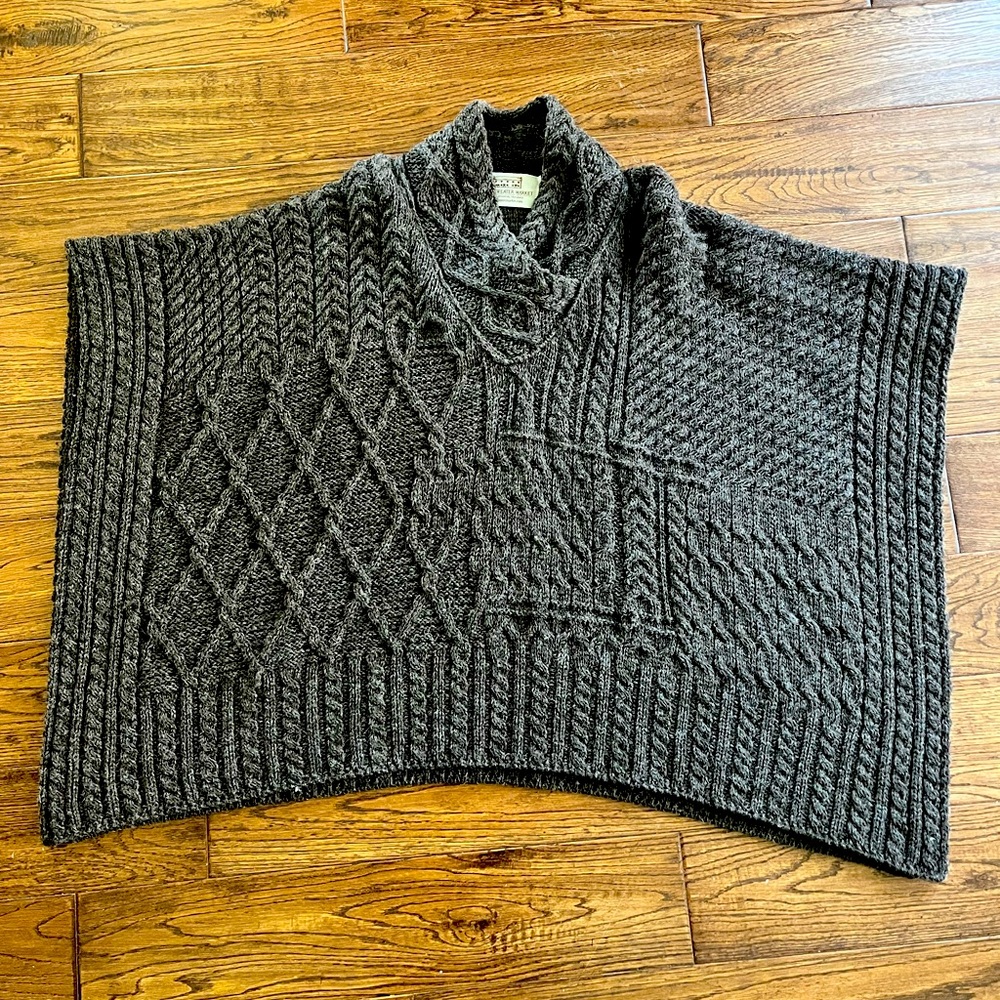 Luxurious Irish Wool Poncho - Rich Brown, Heavy & Warm!